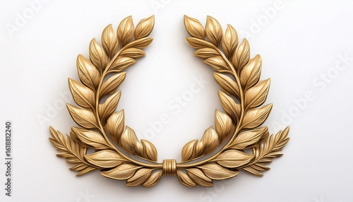 isolated laurel wreath victory symbol ancient greek white background award emblem