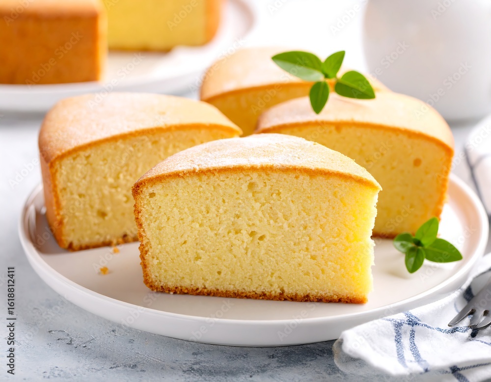 Delicious looking cake slices on a plate Delicious looking cake slices on a plate