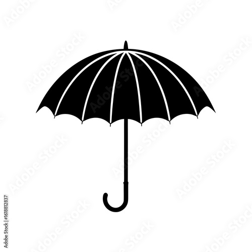 black umbrella isolated on white