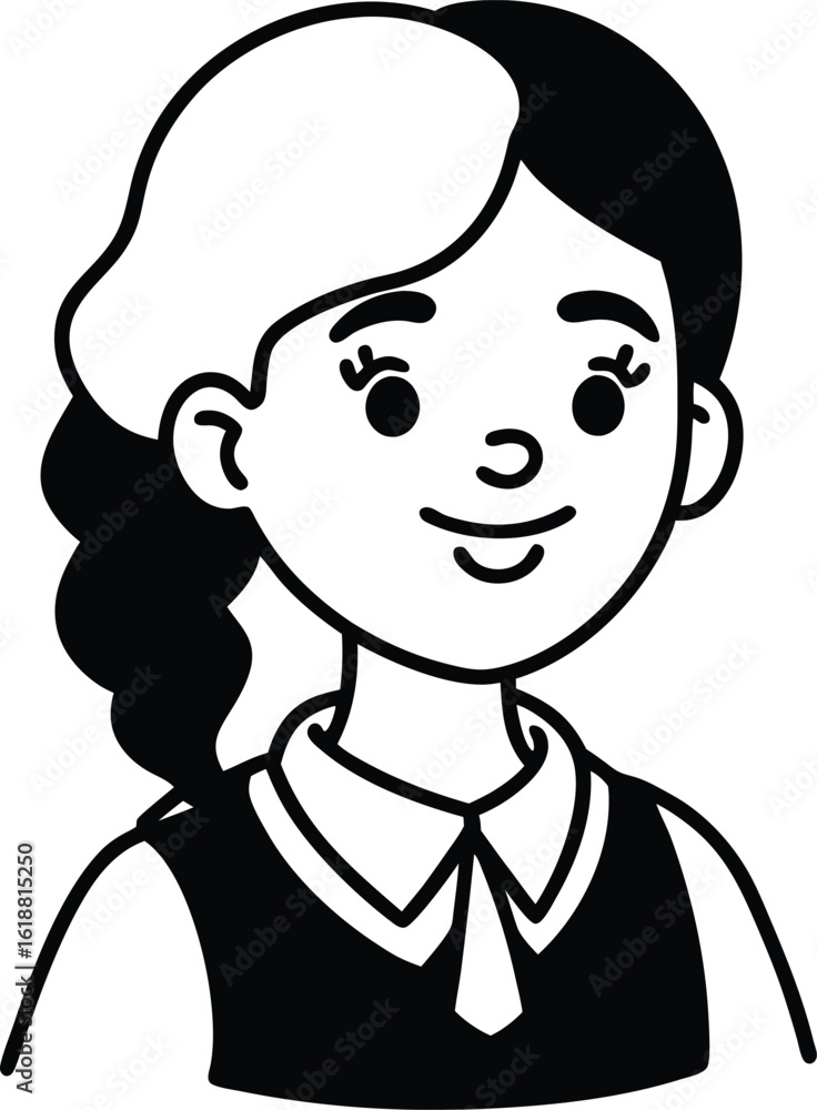 hand drawn student avatar line art style hand drawn student avatar line art style