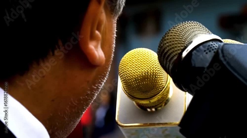 Podcast Recording Studio Clip | Professional Mic Setup Video | Tech Audio Content Footage
