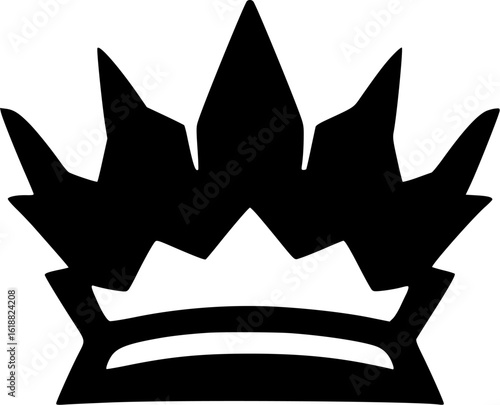 Crown - Black and White Isolated Icon - Vector illustration