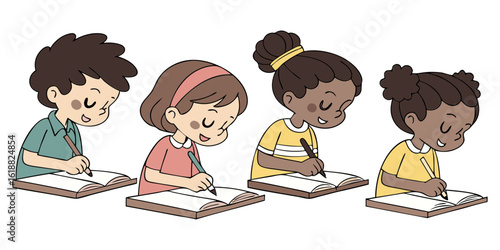 children with books