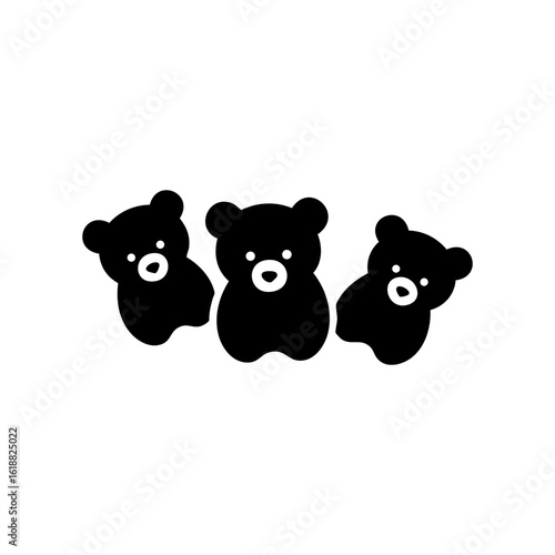 Baby Bear Cub Mascot Silhouette Vector Logo - Playful Youth Character Design