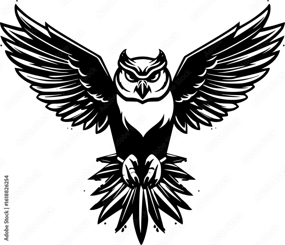 Fototapeta premium Owl | Minimalist and Simple Silhouette - Vector illustration
