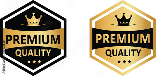 Premium Quality Label Vector – Black and Gold Luxury Badge for Packaging, Branding, and Elegant Product Design