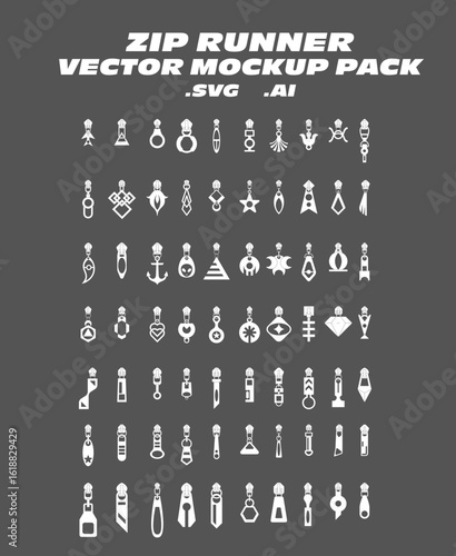 Zip Runner Vector Mockup Pack – Editable vector templates for lightweight zip-up jackets, perfect for activewear and streetwear collections. Includes front and back views, designed for fashion tech pa