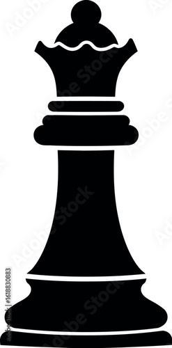 Black chess queen silhouette strategy game piece
