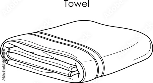 A neatly folded towel illustration showcases clean lines and simple elegance, perfect for representing hygiene, comfort, or a minimalist lifestyle in design projects.