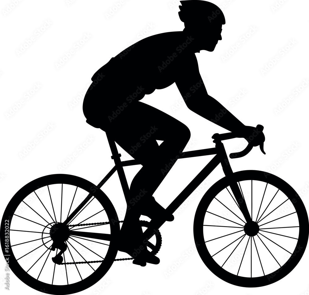 Fototapeta premium Cyclist silhouette action shot