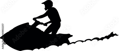 Jet ski silhouette action water sport