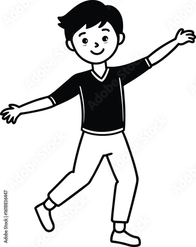 student avatar flat vector line art white background looking left