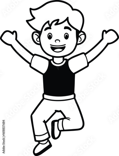 student avatar flat vector line art white background soft expression