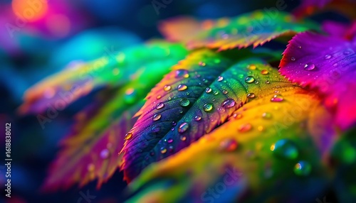 abstract colorful background, close up of colorful leaves