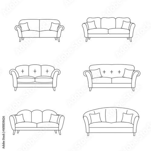 Elegant sofa collection offers a variety of styles for your modern living space and interior design projects
