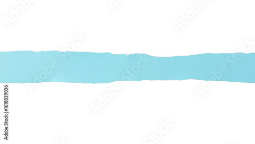 Abgerissenes cyanfarbenes Papierstück mit natürlicher Kante auf transparentem Hintergrund. Perfekt für Scrapbooking oder digitale Collagen.