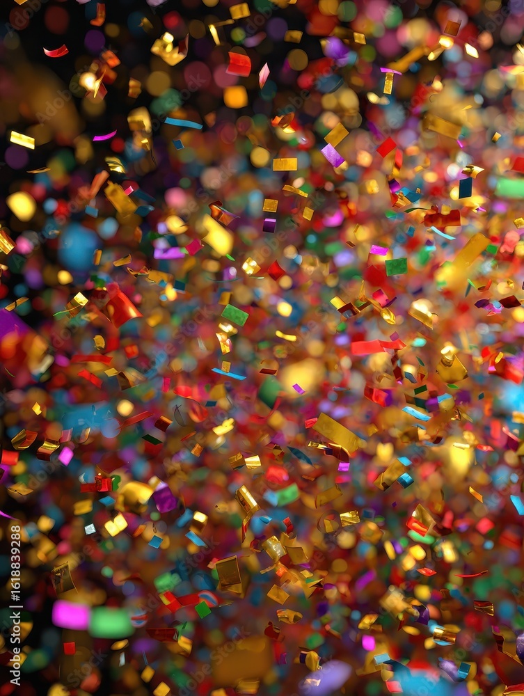Naklejka premium new year count down event in the party confetti coming down from the air.