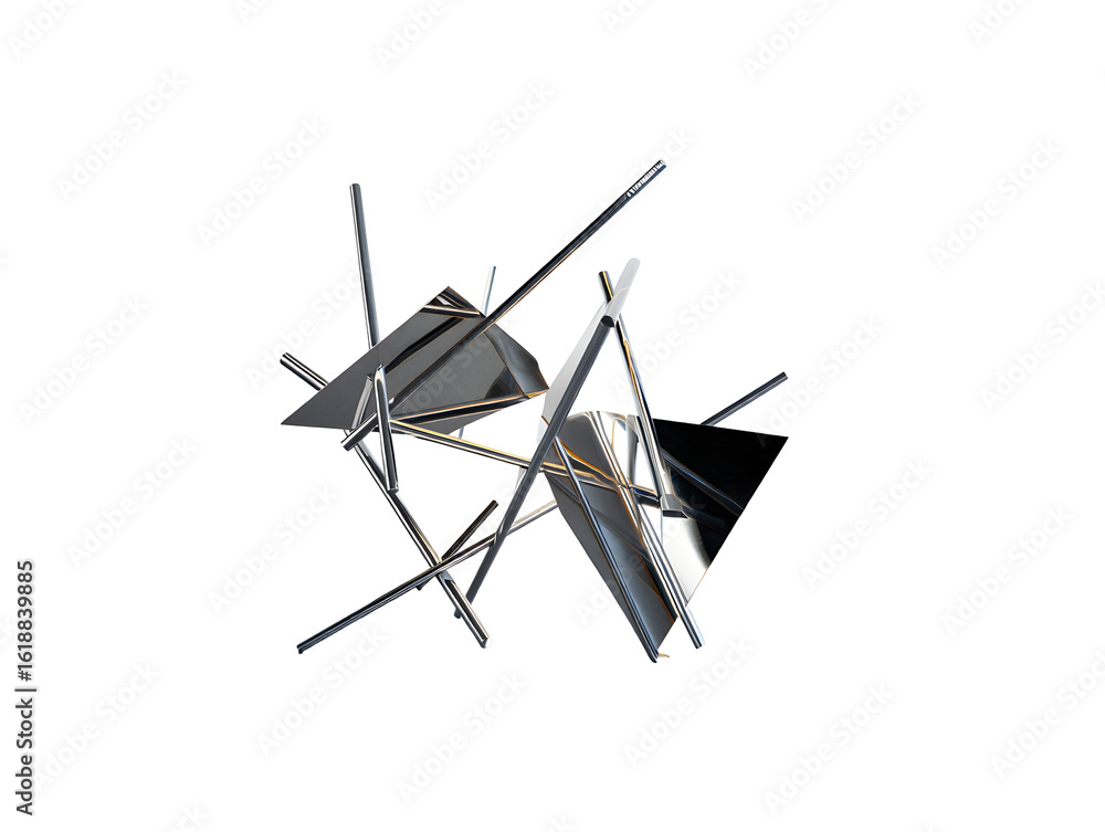 Abstract geometric sculpture with sharp angular shapes in black and grey tones, modern minimalist art piece with striking dynamic composition and bold visual design Abstract geometric sculpture with sharp angular shapes in black and grey tones, modern minimalist art piece with striking dynamic composition and bold visual design