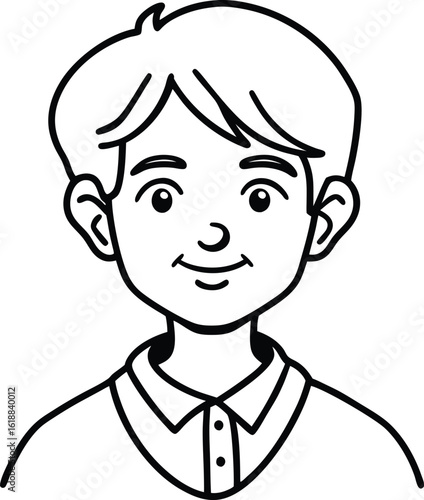 student avatar flat vector line art white background attentive gaze