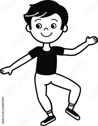 student avatar flat vector line art white background friendly smile