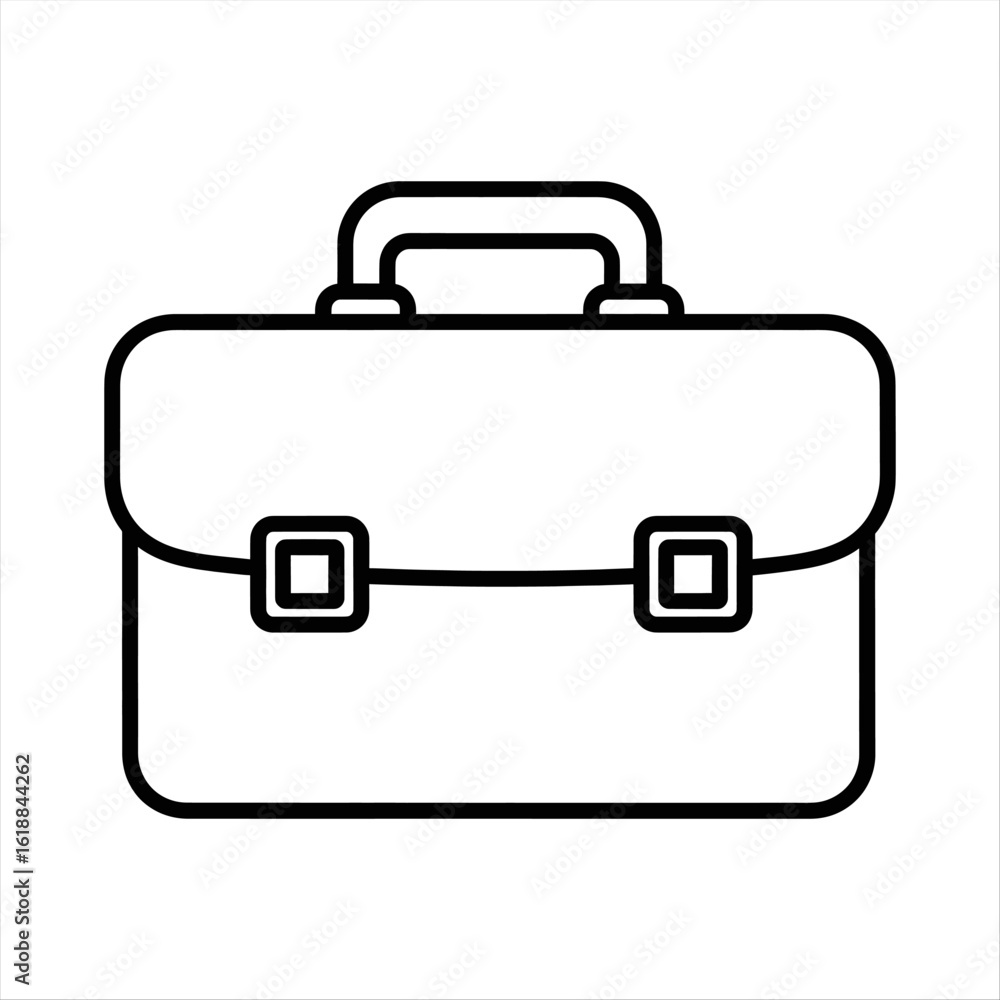 Vector illustration of a classic briefcase with a handle, perfect for business or professional use, with a clean and modern design Vector illustration of a classic briefcase with a handle, perfect for business or professional use, with a clean and modern design