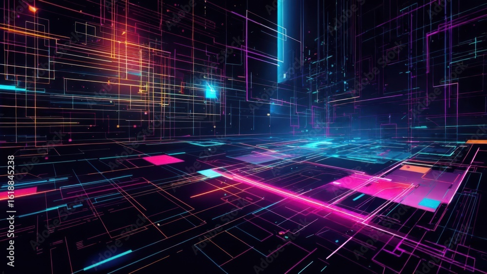 Obraz premium Futuristic digital network