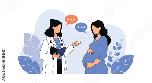 Consultation with a healthcare professional regarding maternal health and pregnancy care guidance