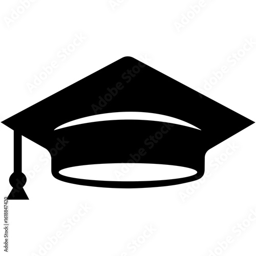 Graduation hat icon, Graduation cap vector icon for education apps and web, University Mortarboard, Vector Illustration !