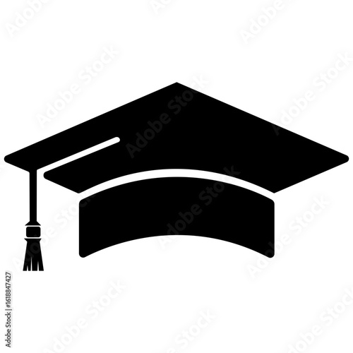 Graduation hat icon, Graduation cap vector icon for education apps and web, University Mortarboard, Vector Illustration !