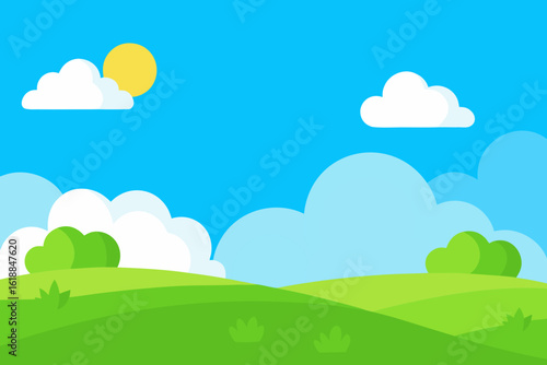 Graphic Cheerful 2D Cartoon Background Scene Happy Colorful Illustration