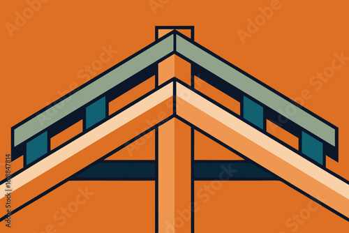 Close Up Joinery in Modern Timber Frame Building Architectural Detail