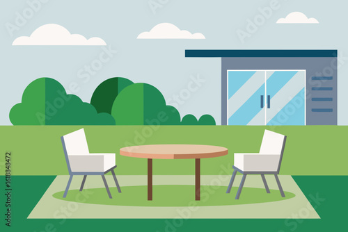 Modern Patio Design with Simple Outdoor Furniture Clean Minimalist Style