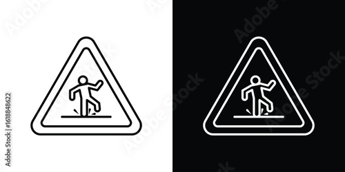 Wet floor sign set,vector and illustration