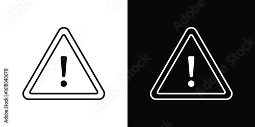 Warning sign with exclamation point set,vector and illustration