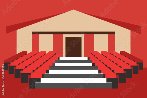 Sleek Modern University Lecture Hall with Tiered Seating Design