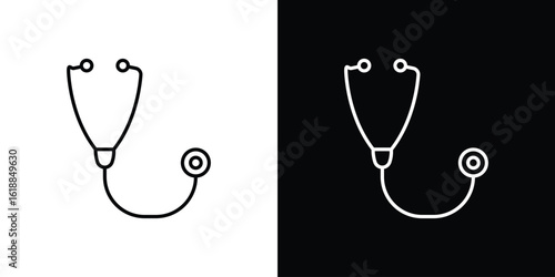 Stethoscope icon set,vector and illustration