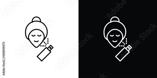 Spray on face icon set,vector and illustration