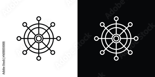 Ship wheel icon set,vector and illustration