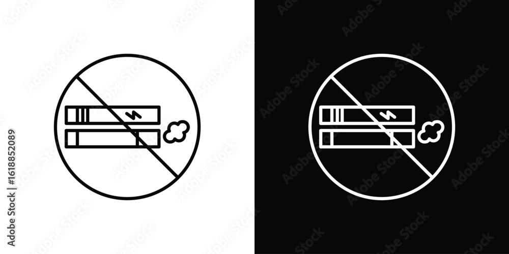 Obraz premium No smoking including electronic cigarettes signs set,vector and illustration