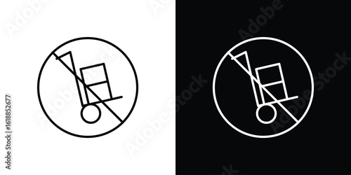 No hand truck signs set,vector and illustration