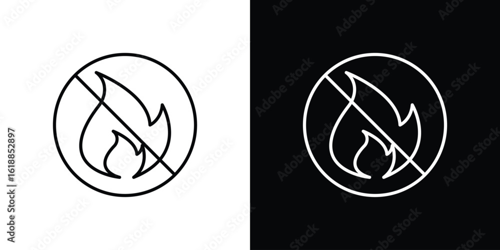 Fototapeta premium No fire sign set,vector and illustration