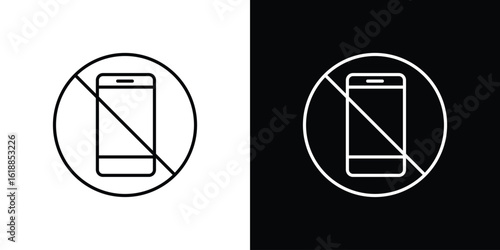 No cell phone signs set,vector and illustration