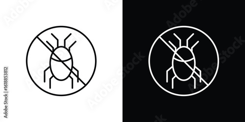 Mite in the prohibition signs set,vector and illustration