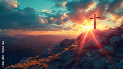 Good Friday religious illustration with a cross