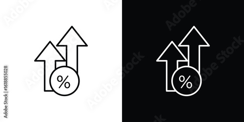 Interest growth icon set,vector and illustration