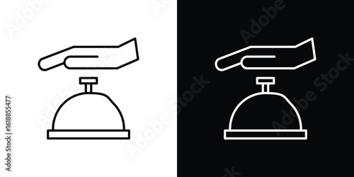 Hand touching service bell icon set,vector and illustration
