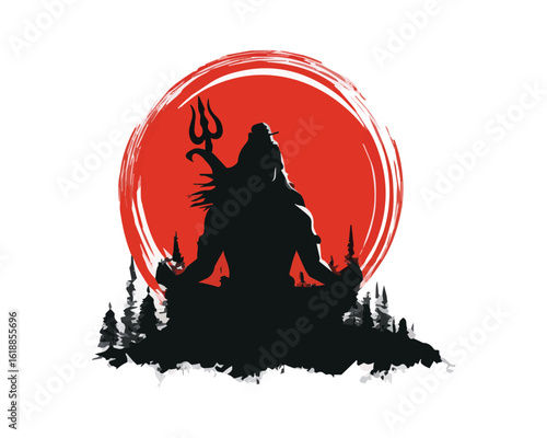 Happy maha shivratri god shiva illustration 