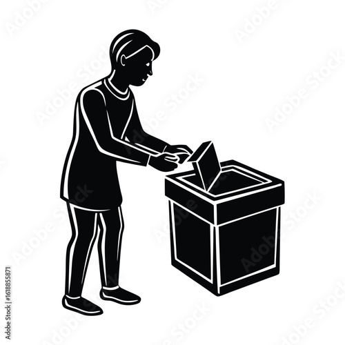 Businessman in suit standing with a gift box and briefcase