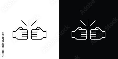 Fist bump icon set,vector and illustration