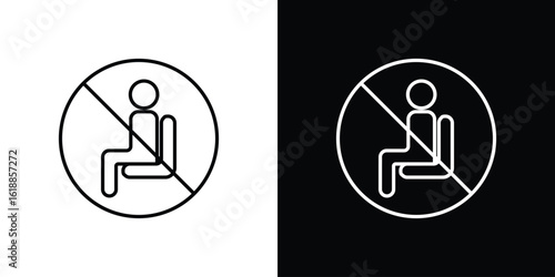 Do not sit signs set,vector and illustration